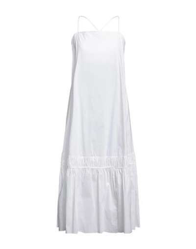 Liviana Conti Woman Midi Dress White Size 4 Cotton, Polyamide, Elastane