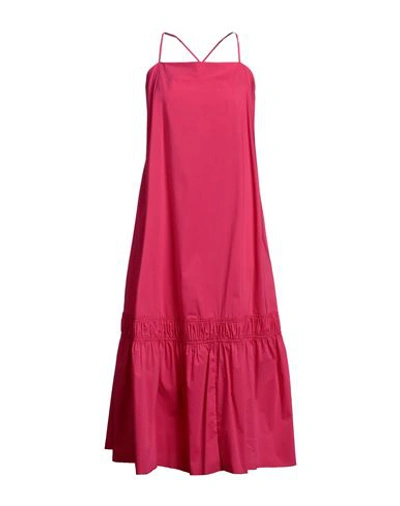 Liviana Conti Woman Midi Dress Fuchsia Size 8 Cotton, Polyamide, Elastane In Pink