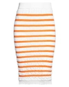 Atomofactory Woman Midi Skirt Orange Size S Cotton, Polyamide, Polyester, Elastane