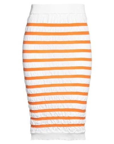 Atomofactory Woman Midi Skirt Orange Size S Cotton, Polyamide, Polyester, Elastane