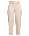 D-exterior D. Exterior Woman Pants Beige Size 10 Cotton, Viscose, Elastane