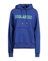 Dsquared2 Woman Sweatshirt Blue Size Xs Cotton, Elastane