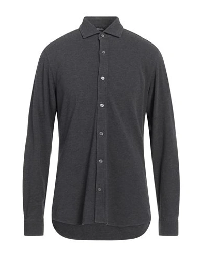 Zegna Man Shirt Grey Size 16 Cotton
