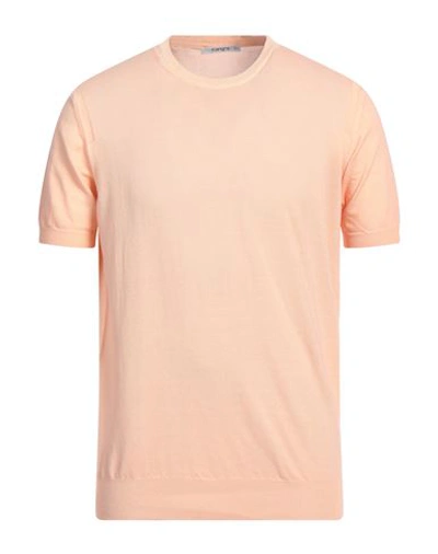 Kangra Cashmere Kangra Man Sweater Apricot Size 42 Cotton In Orange