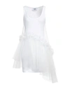 Msgm Woman Mini Dress White Size L Cotton, Elastane, Polyamide