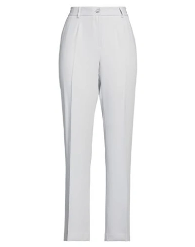 Sangermano Woman Pants Light Grey Size 14 Polyester, Elastane