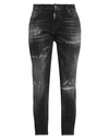 DSQUARED2 DSQUARED2 WOMAN JEANS STEEL GREY SIZE 8 COTTON, LINOLEUM, ELASTOMULTIESTER, ELASTANE