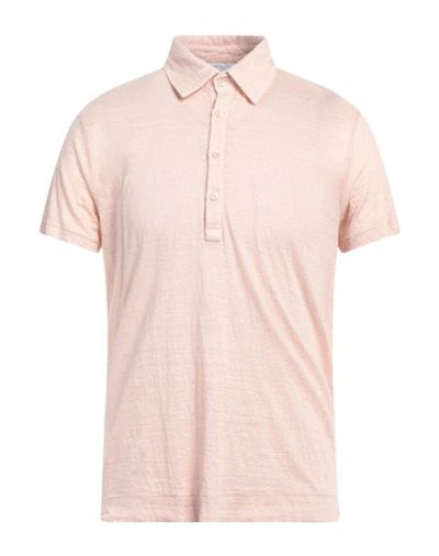 Boglioli Man Polo Shirt Light Pink Size M Linen