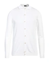 Base Milano Man Cardigan White Size 42 Cotton
