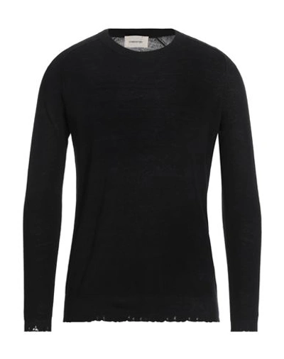 Atomofactory Man Sweater Black Size L Linen, Cotton