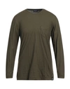 Drumohr Man T-shirt Military Green Size M Cotton, Cashmere