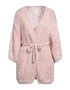 Maiami Woman Cardigan Light Pink Size Onesize Cotton, Mohair Wool, Viscose, Polyamide, Wool