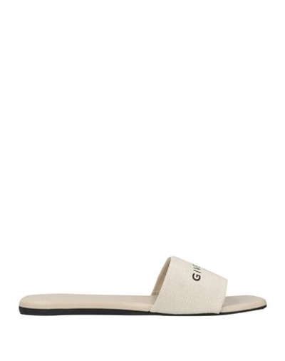 Givenchy Woman Sandals Ivory Size 10 Textile Fibers In White