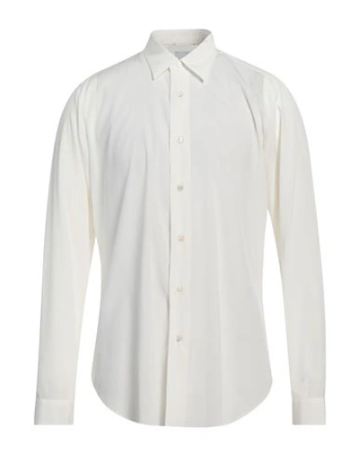 Dnl Man Shirt Ivory Size 15 ¾ Cotton, Viscose, Silk, Polyamide In White