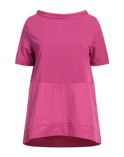 Alpha Studio Woman T-shirt Magenta Size 6 Cotton, Elastane In Magenta