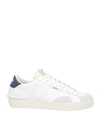 STRYPE STRYPE MAN SNEAKERS WHITE SIZE 7 SOFT LEATHER, TEXTILE FIBERS