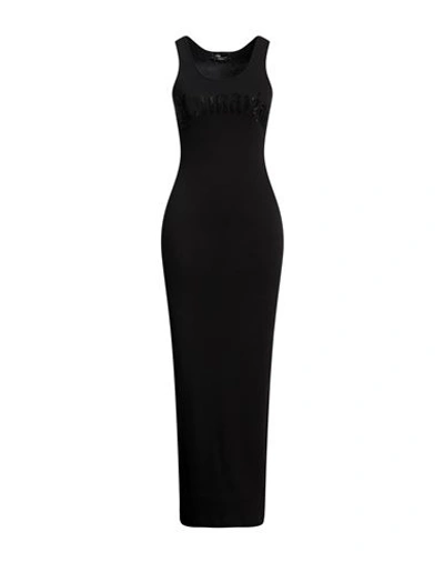 Blumarine Logo-print Maxi Dress In Black