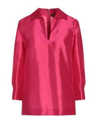 Max Mara Studio Woman Top Fuchsia Size 6 Silk In Pink