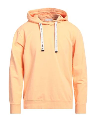 Daniele Fiesoli Man Sweatshirt Apricot Size L Cotton, Elastane In Orange
