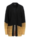 Dondup Woman Cardigan Black Size 6 Wool, Mohair Wool, Polyamide In Black