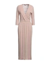 D-exterior D. Exterior Woman Midi Dress Blush Size M Viscose, Polyamide, Polyester, Metallic Polyester In Pink