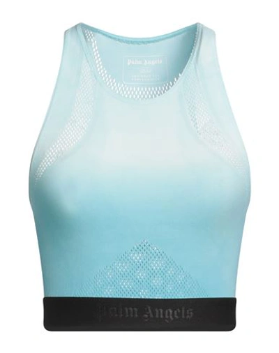 Palm Angels Woman Top Sky Blue Size Xs/s Polyamide, Elastane, Polyester
