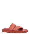Officine Creative Italia Woman Thong Sandal Brick Red Size 7 Soft Leather In Red