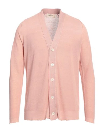 Atomofactory Man Cardigan Blush Size Xl Linen, Cotton In Pink