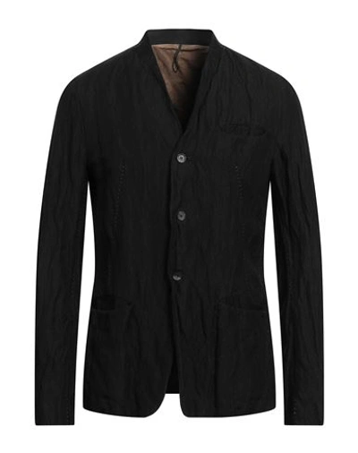 Masnada Man Blazer Black Size 40 Cotton, Linen, Metallic Fiber