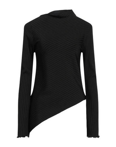 Rohe Róhe Woman T-shirt Black Size 8 Viscose, Nylon, Elastane