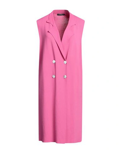 Volpato Woman Cardigan Fuchsia Size 16 Viscose, Polyamide In Pink