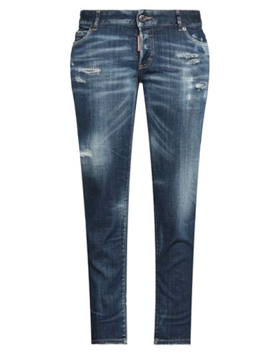 DSQUARED2 DSQUARED2 WOMAN JEANS BLUE SIZE 10 COTTON, ELASTANE
