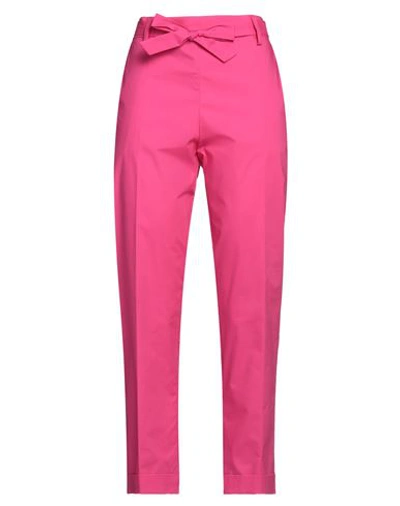 Volpato Woman Pants Fuchsia Size 10 Cotton, Nylon, Elastane In Pink