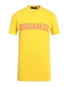 Dsquared2 Man T-shirt Yellow Size Xxl Cotton