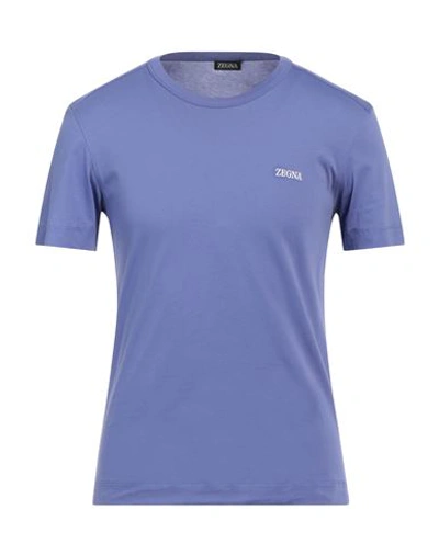 Zegna Man T-shirt Purple Size 36 Cotton