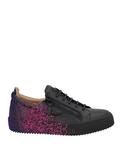 Giuseppe Zanotti Man Sneakers Black Size 8 Soft Leather