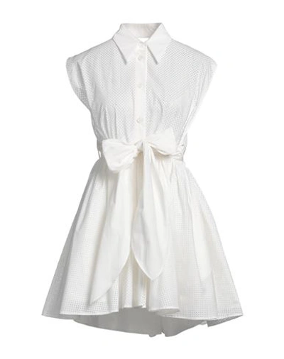 Philosophy Di Lorenzo Serafini Woman Mini Dress White Size 6 Cotton, Elastane