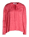 Msgm Woman Top Salmon Pink Size 8 Acetate, Viscose In Pink