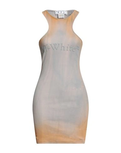 Off-white Blue & Tan Laundry Minidress In Beige/beige