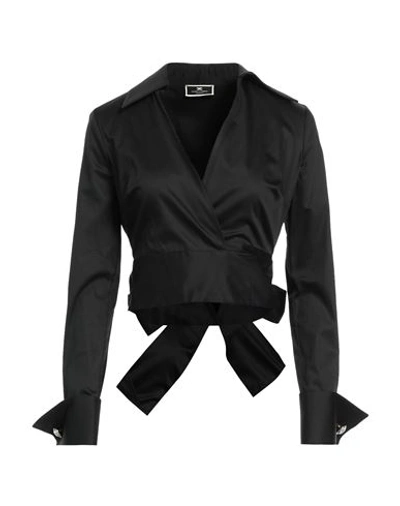 Elisabetta Franchi Woman Shirt Black Size 4 Cotton, Elastane