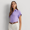 Lauren Ralph Lauren Relaxed Fit Linen Short-sleeve Shirt In Wild Lavender