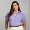 Lauren Woman Relaxed Fit Linen Short-sleeve Shirt In Wild Lavender
