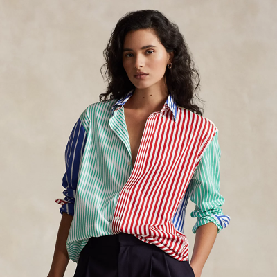 Ralph Lauren Oversize Striped Cotton Fun Shirt In Multi Stripe