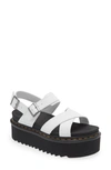 Dr. Martens' Voss Ii Quad Strappy Platform Sandal In White Athena