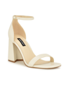 Nine West Pruce Ankle Strap Sandal In Cream - Faux Leather