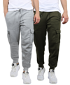 BLUE ICE MEN'S HEAVYWEIGHT FLEECE-LINED CARGO JOGGER SWEATPANTS, PACK OF 2