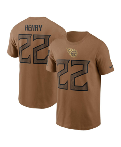 Nike Men's  Derrick Henry Brown Distressed Tennessee Titans 2023 Salute To Service Name And Number T-