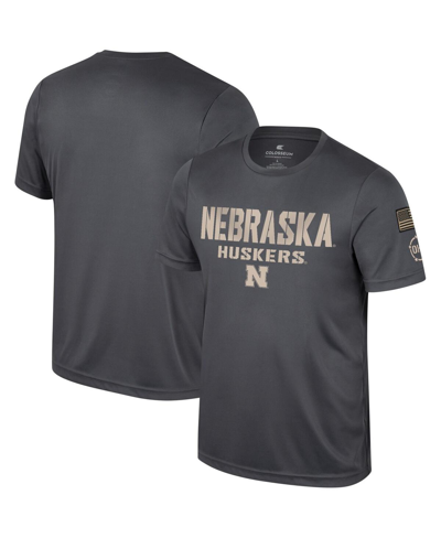 Colosseum Men's  Charcoal Nebraska Huskers Oht Military-inspired Appreciation T-shirt