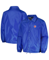 DUNBROOKE MEN'S DUNBROOKE ROYAL CHICAGO CUBS COACH'S RAGLAN FULL-SNAP WINDBREAKER JACKET