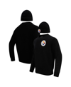 Pro Standard Men's  Black Pittsburgh Steelers Crewneck Pullover Sweater And Cuffed Knit Hat Box Gift In Black
